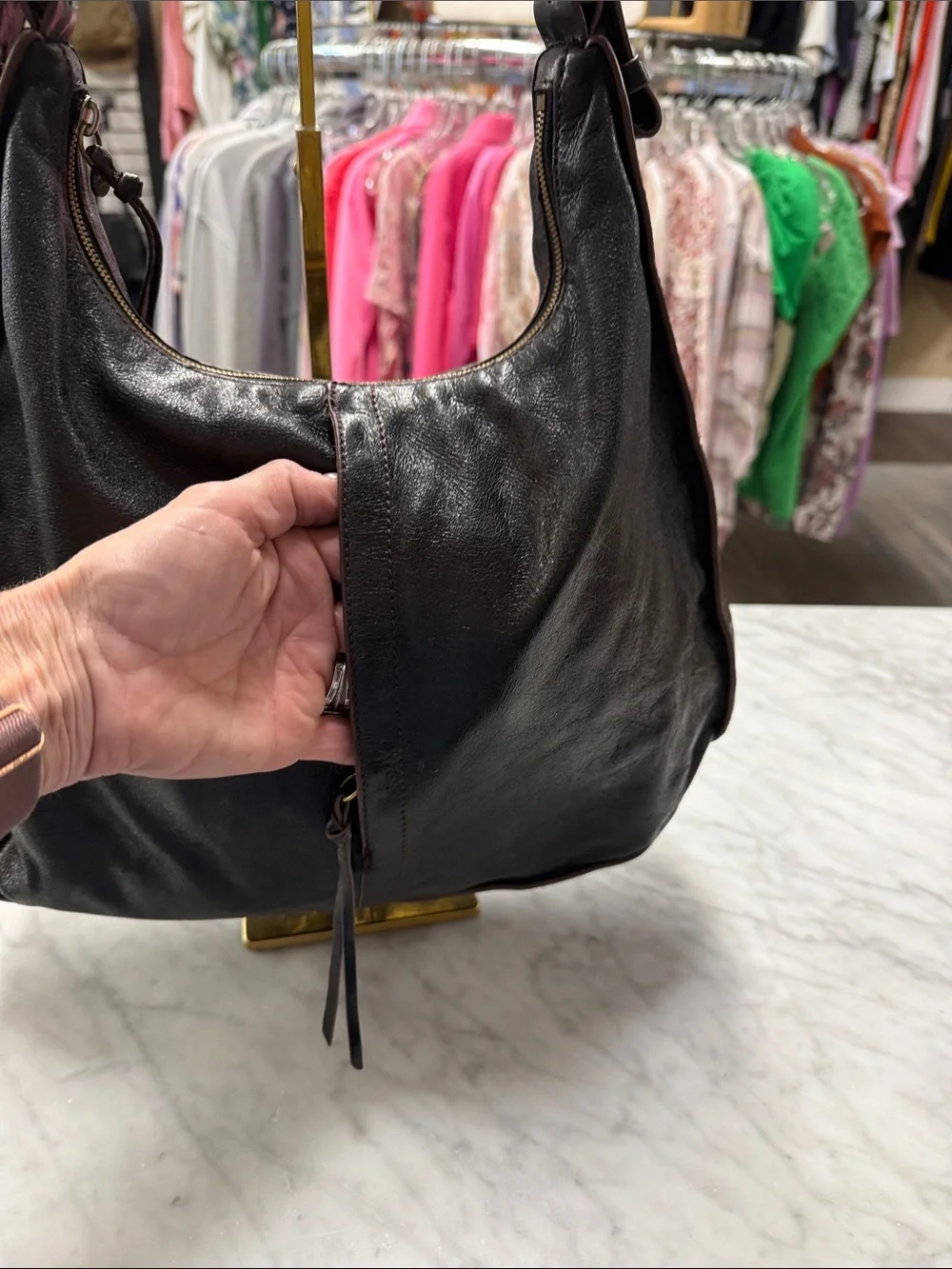 HOBO International Brown Marley Should Bag Hobo Bag Leather